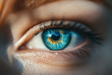 Obraz premium Closeup of a Female Eye, Capturing a Thoughtful Expression.