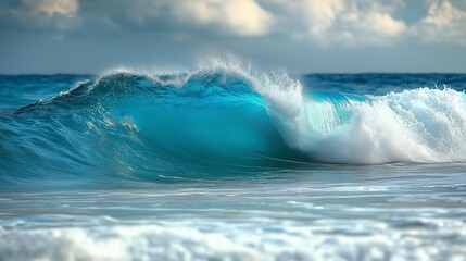 Obraz premium A close-up of ocean waves gently hitting the shore