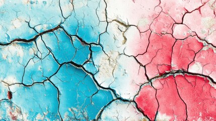 Abstract cracked paint texture urban setting background image colorful environment close-up view artistic concept