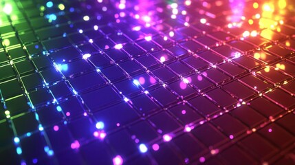 Colorful light reflection art abstract studio digital artwork modern environment aerial view creative concept