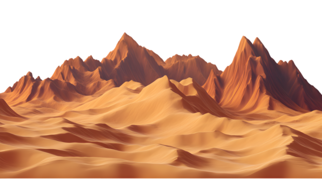 Sand dunes in a desert landscape