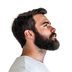 Obraz premium Profile view of a man with a thick beard