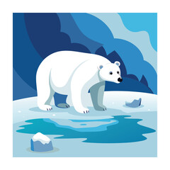 Fototapeta premium Polar bear animals vector on white background