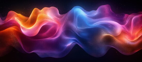 Obraz premium Abstract colorful wavy glowing energy flow.