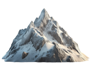 Snowy mountain peak stands tall in bright light
