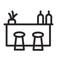 bar counter line icon