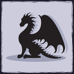Hand Drawn Dragon Silhouette illustration