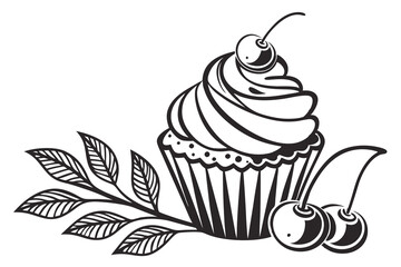 A Cupcake on a white background