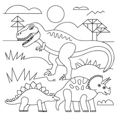 Dinosaur Coloring Book Pages for Kids