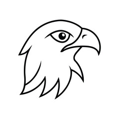 Obraz premium Set of Eagle Head line art Vector Illustrations - High Quality White Background