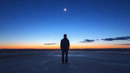 Obraz premium Solitude at Dawn on a Salt Flat
