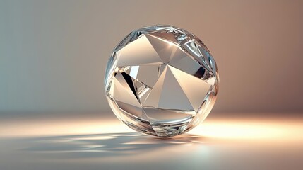 A Crystal Sphere with Geometric Facets Reflects Light
