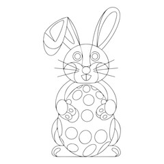Easter Bunny carrying a decorated Easter egg coloring page