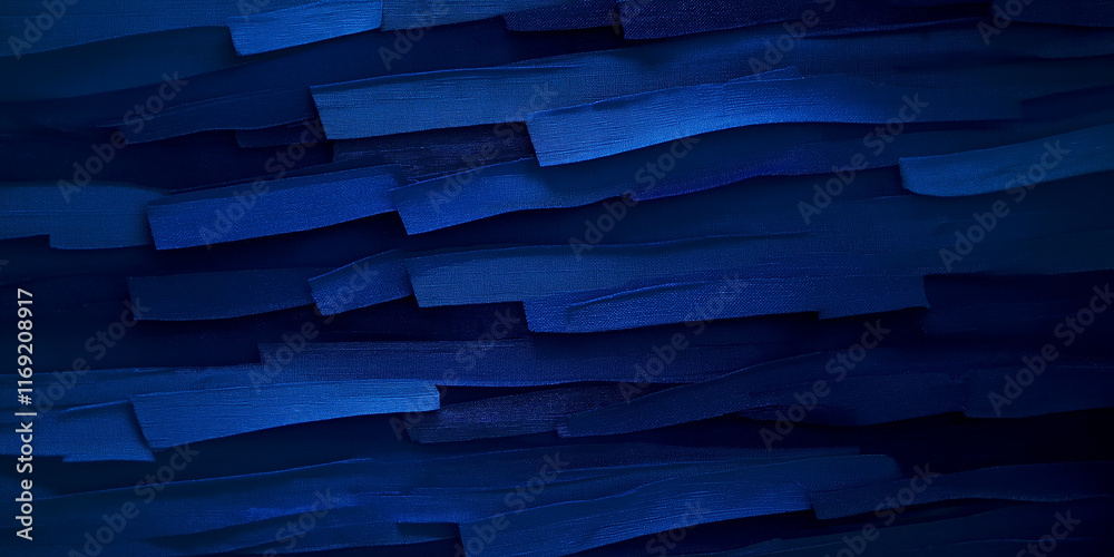 Fototapete Deep blue abstract background creating dynamic visual effect with overlapping shapes