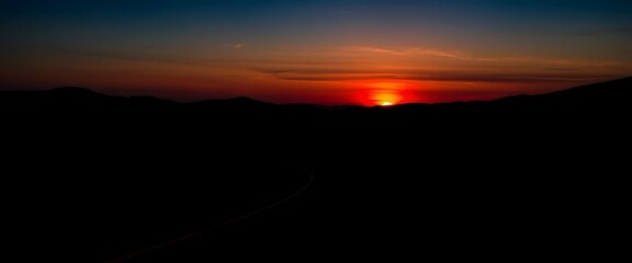 sunset in the mountains