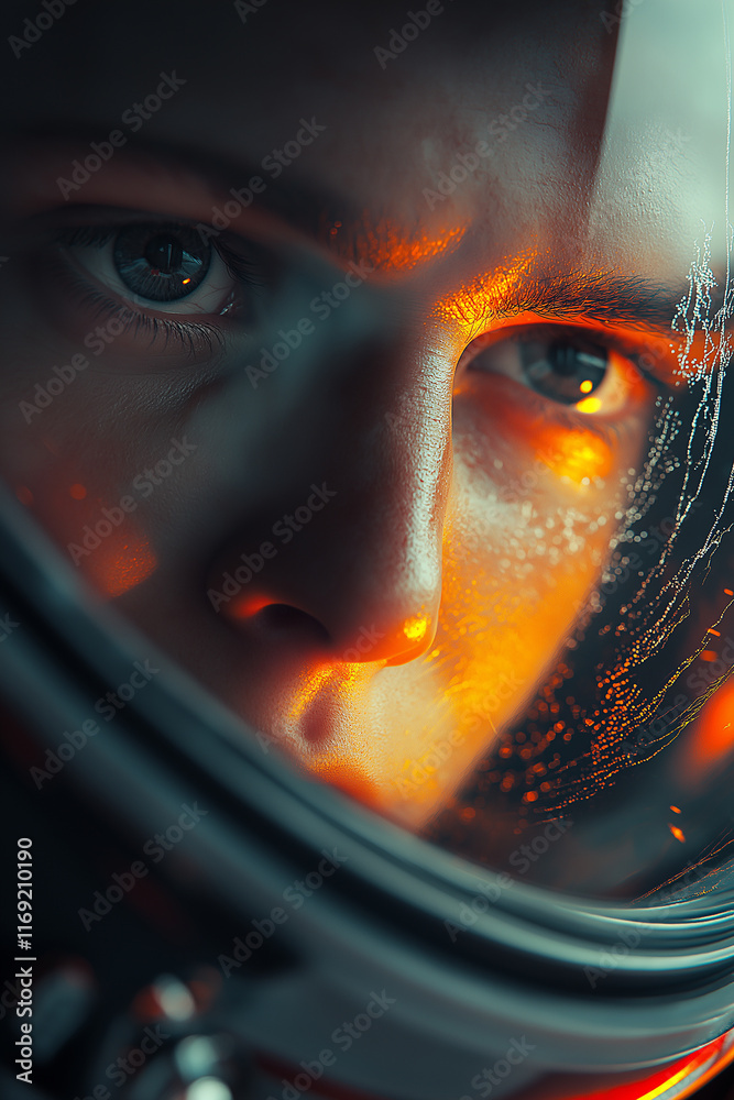 Aufkleber astronaut exploring mars during a space mission