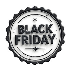 3d black friday stamp on transparent background 
