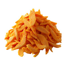 Fototapeta premium Dried Mango Slices Pile Transparent Background.