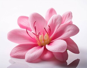 Obraz premium flower crown glory closeup in pink color on a clear surface or white background