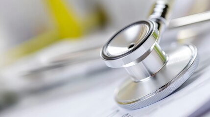 Close up of a Medical Stethoscope on a Chart Healthcare and Medicine Concept