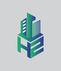 hz real state hexagon  vector letter logo