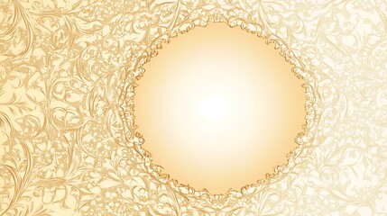 Elegant Gold Ornate Frame Design With Central Circle
