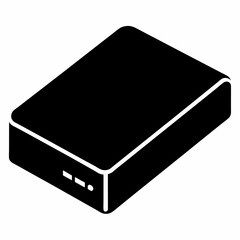 External Hard Drive Black Silhouette Vector