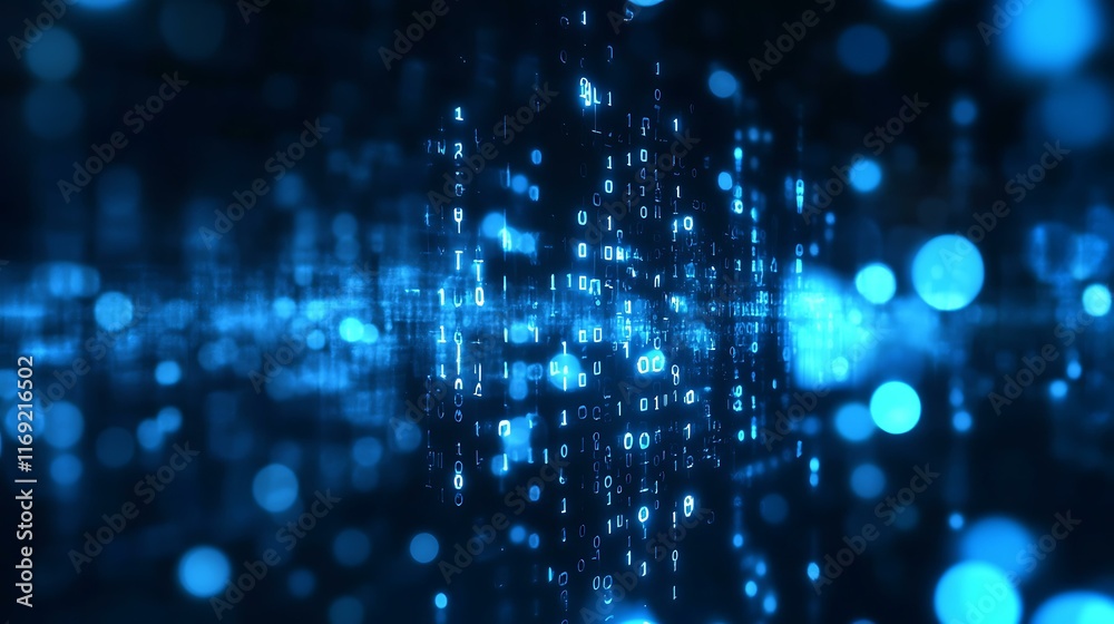 Wall mural abstract binary code illustration background