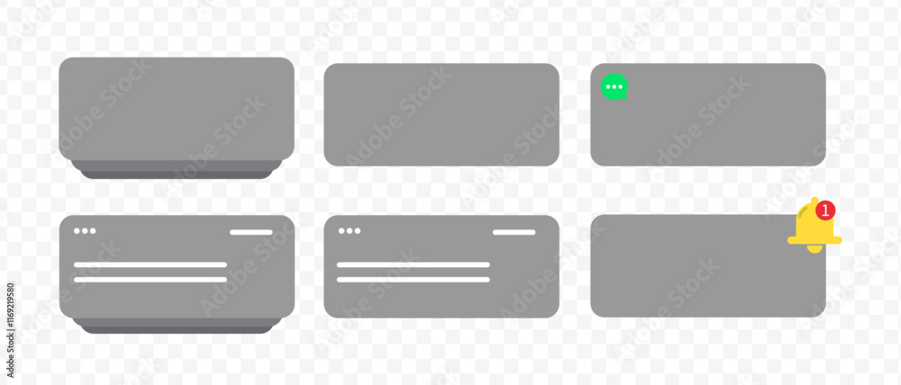 Wall mural notification screen ui. push notification. sms notification on the screen of the smartphone. sms pop
