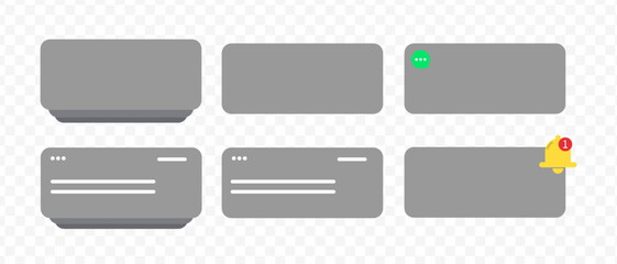 Notification screen UI. Push notification. SMS notification on the screen of the smartphone. Sms popup. Message exchange. Toast notification
