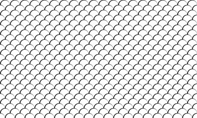 Seamless fish scale pattern. Mermaid tail pattern. Monochrome fish scale on transparent background. Dragon, snake scales.  © sanchesnet1