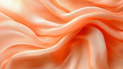 Obraz premium Peachy Orange Silk Fabric Texture Close-up