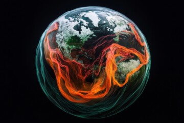 Global Currents: A Visual Representation of Ocean Currents and Earth's Interconnectedness