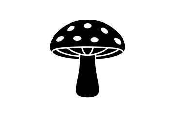 Agaricus Mushroom Vector Icon on Clean White Background