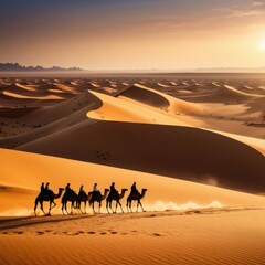 camels in the desert