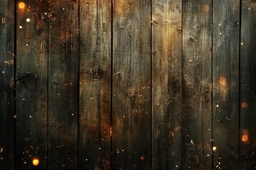 Obraz premium Dark Rustic Wooden Planks With Glowing Lights