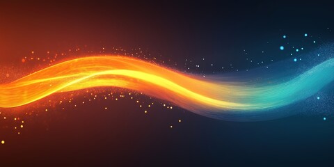 Obraz premium Abstract Blue and Orange Stripe Light, Futuristic Motion Blur Technology Concept with Fast Forward Timeline Background