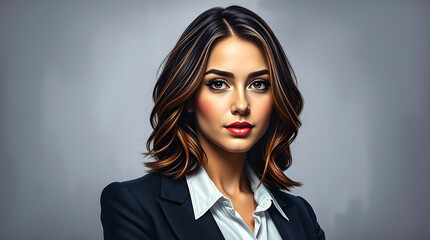 Confident business Wwoman portrait against a neutral background