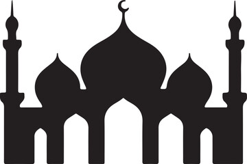 Islamic mosque icon vector on white background