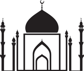 Islamic mosque icon vector on white background
