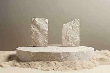 Abstract Minimalist Stone Display Platform