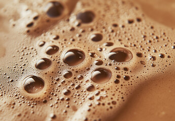 Creamy and Smooth Chocolate Milk with Bubble Details
