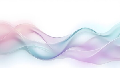 Fototapeta premium Abstract Pastel Gradient Wave with Soft Fluid Motion, Light Blue and Purple Swirl on White Background