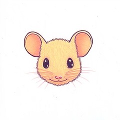 Charmingly Illustrated Mouse Portrait: Softly Rendered, Close-Up View. AI Generated