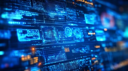 Obraz premium Futuristic Technology Data Interface Illustration