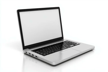 Modern Silver Laptop Computer Illustration
