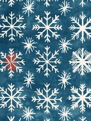 Nordic-inspired snowflake pattern, minimalist and icy tones