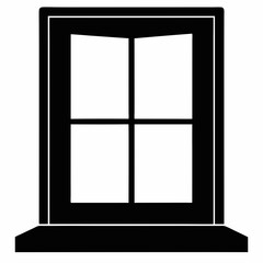 IDE Window Black Silhouette Vector Art