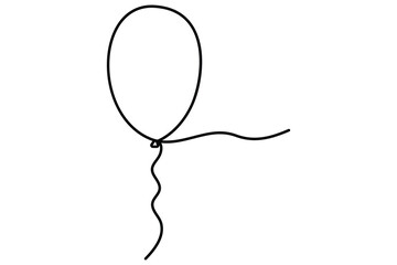 Continuous line drawing of a floating balloon artistic vector outline for modern and stylish graphics
