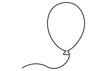 Continuous line drawing of a floating balloon artistic vector outline for modern and stylish graphics
